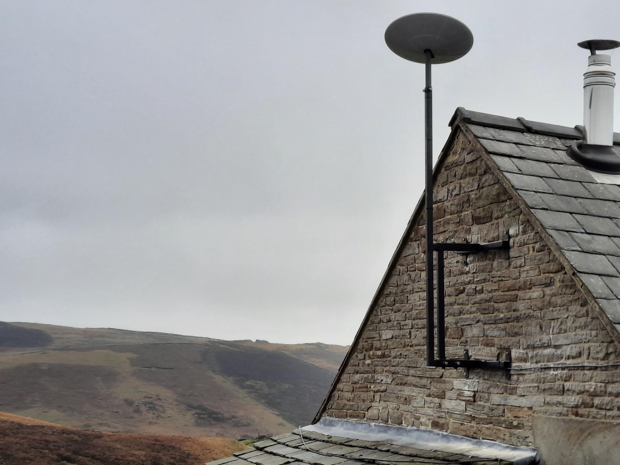 Wall Mounted SpaceX Starlink - An installation in the Peak District